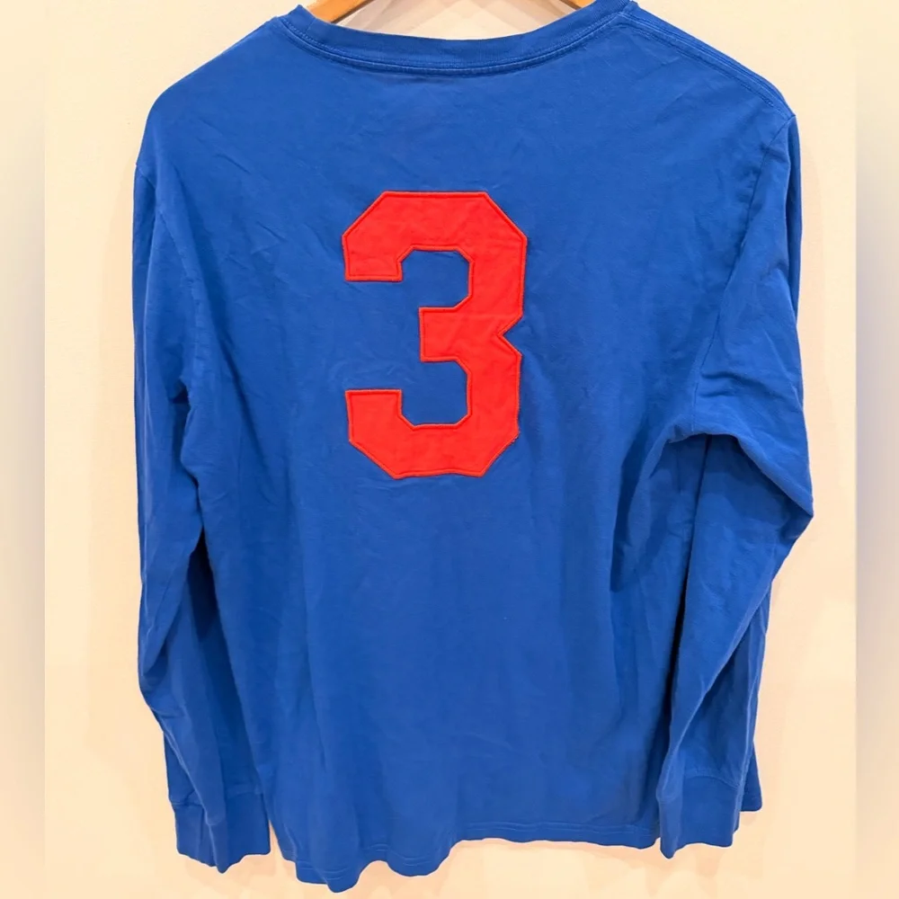 Polo Ralph Lauren Boys XL Blue‎ Long Sleeve Tee Red Big Pony #3 Logo